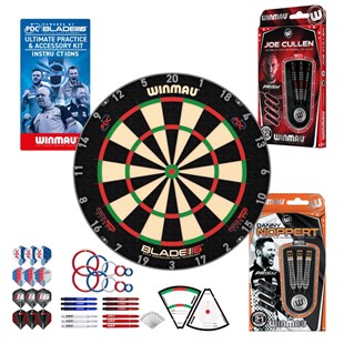 Winmau komplet DELUXE pakke - Blade 6 TC, 2 sæt 90%NT pile og PDC Ultimate Practice kit